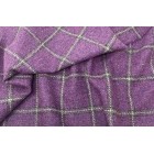 100% Pure Wool Yorkshire Tweed Fabric Purple Windowpane Named Listing AB8